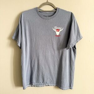 Coors Banquet Rodeo Graphic T Shirt Mens Medium Blue Western Beer Tee